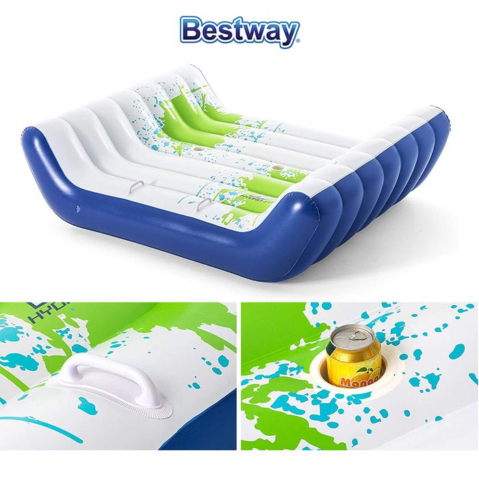 Bestway Hydro-Force Inflatable Swimming Float 2.21mx1.74m 2P Chill Splash Lounge