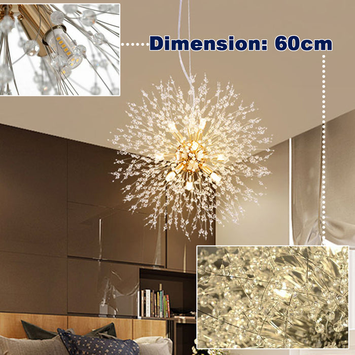 60cm Stainless Steel Frame Firefly Chandelier Dandelion Ceiling Pendant Light