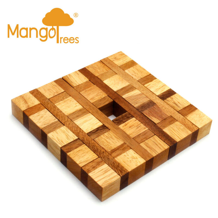 Puzzle Mango Center Trees Wooden Puzzles Brain Teaser Center Square 3D Interlock Mango Trees Wooden Puzzle Square Teaser 3D Wooden Interlock Brain Puzzles