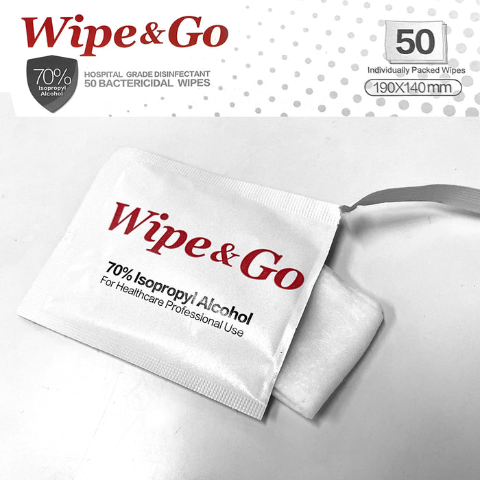 70% IPA Alcohol Wipes Wipe & Go 50~250pc (19x14cm) Hospital Grade Surface Bulk