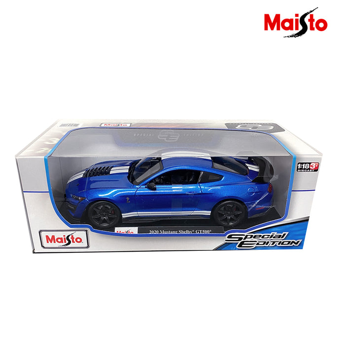 Maisto Mustang 2020 Ford Shelby GT500 1:18 Simulation Model Car White Blue Green