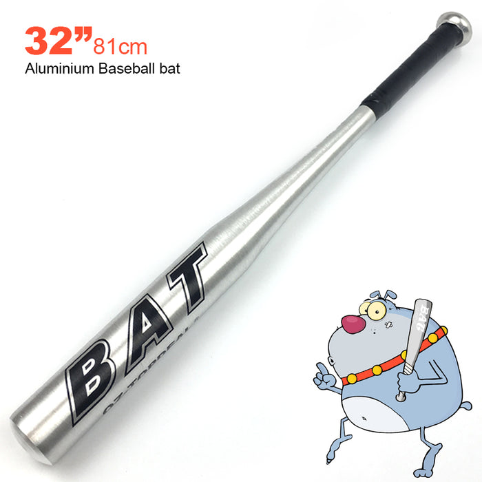 Silver 25"/63CM & 32"/81CM  Aluminium Baseball Bat Racket Softball Outdoor Sports Family Safety Exercise Sports Training