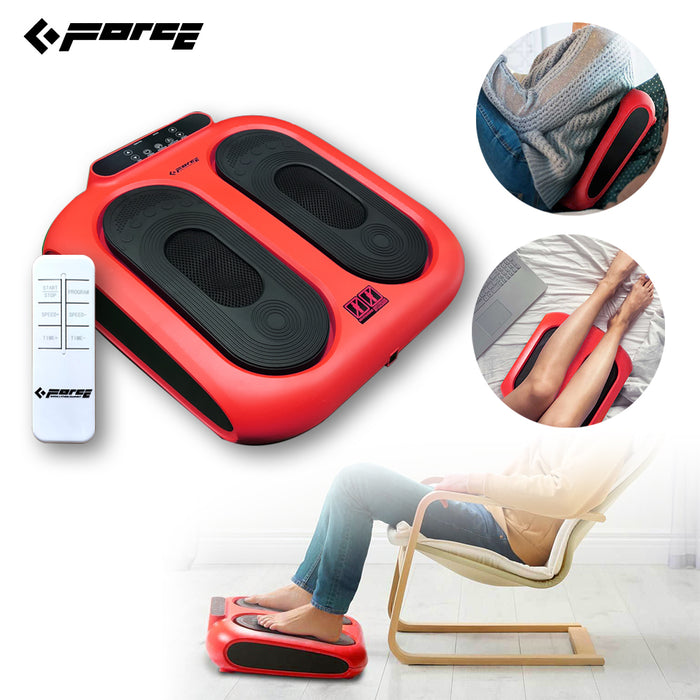 Vibration Foot Legs Back Massager Acupressure Circulation Trainer Remote Control Red