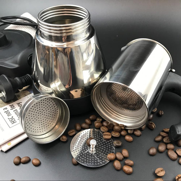 4Cups Electric Espresso Moka Coffee Maker Italian Classic Stainless Steel