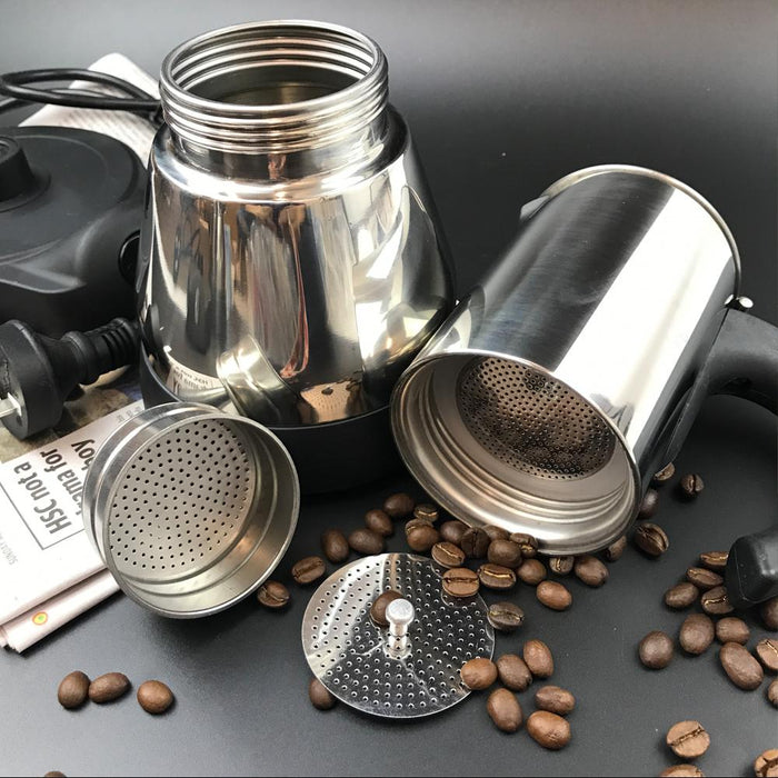 4Cups Electric Espresso Moka Italian Classic Stainless Steel Coffee Maker