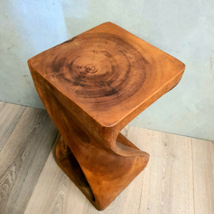 The Twist Raintree Wood Side Table/Corner Table/Planet Stand NB Finish