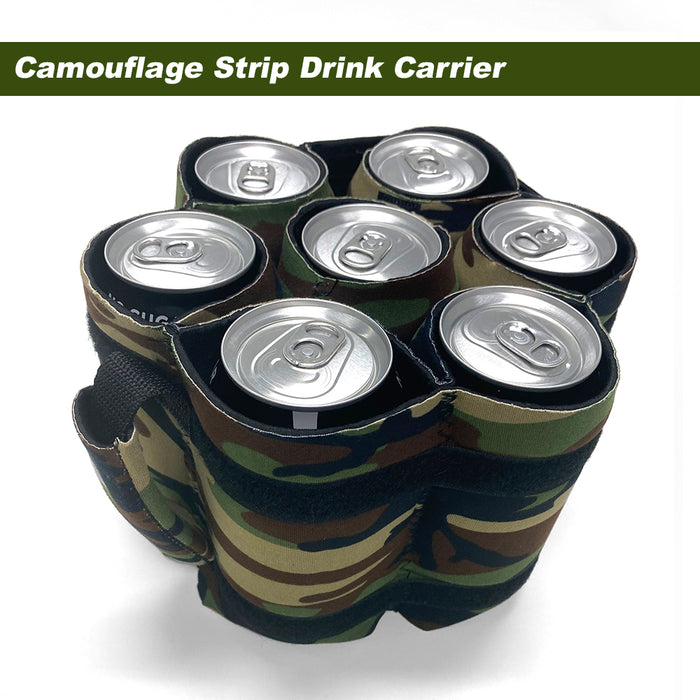 Camouflage Strip Cold Beer Drink Carrier Beach 1-7 Bottle Can Holder Summer