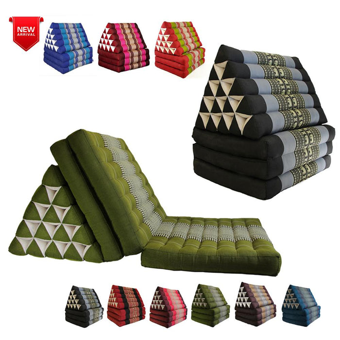 Red & Green Jumbo Thai 3 FOLDS Triangle Pillow Mattress Cushion Outdoor DayBed 9 Different Patterns