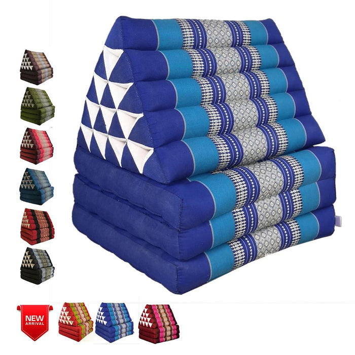 Navy Blue Jumbo Thai 3 FOLDS Triangle Pillow Mattress Cushion Outdoor DayBed 9 Different Patterns
