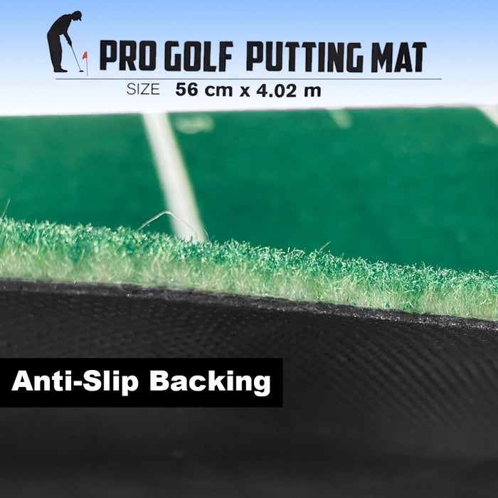 Golf Practice Putting Mat 4.02x0.56M Golf Putting Trainer Anti-Slip