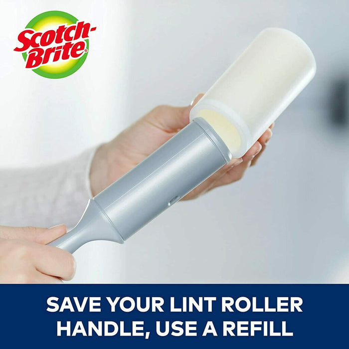5X Scotch Brite 3M Lint Roller Fluff Pet Hair Dust Remover Roll 475 Sheets High Quality