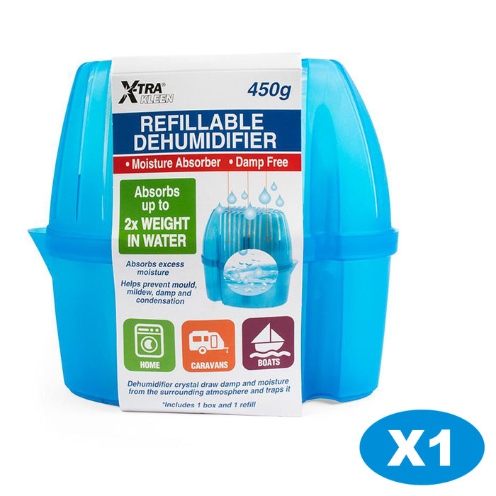 Refillable Dryer 450g Replace DampRid Moisture Dehumidifier Portable Absorber Blue