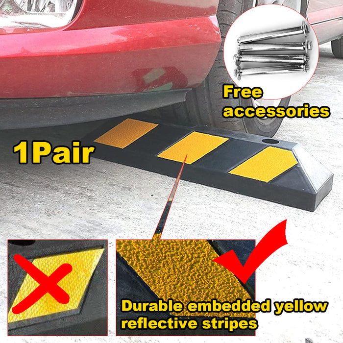 Rubber Wheel Stops Parking Guide Wheel Driveway Stopper 550mm Parking Blocks