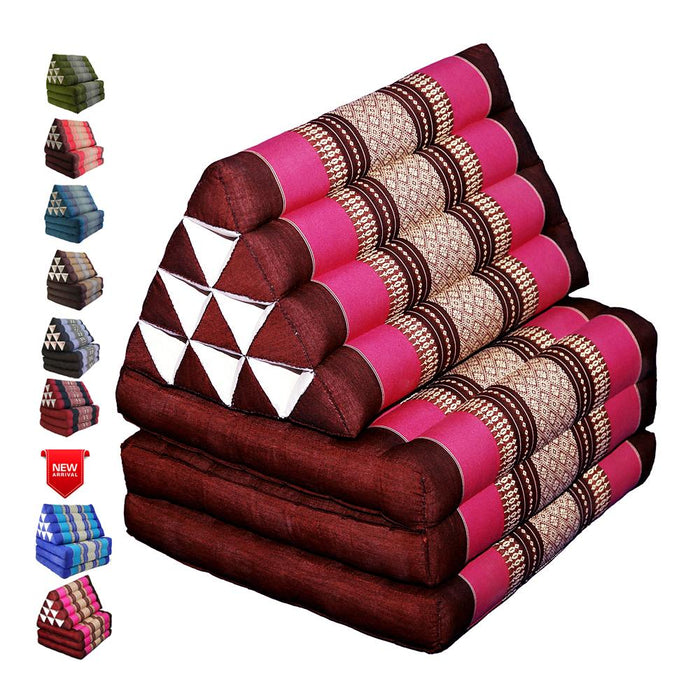Pink Large Thai Triangle Pillow 3 Fold Outdoor Mattress Cushion Day Bed 3Folds