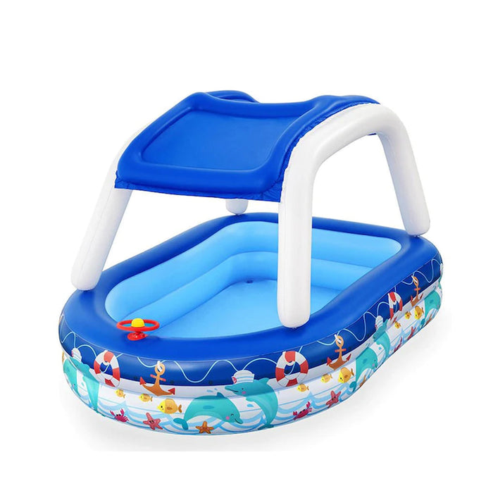 BESTWAY Inflatable Sun Shade Pool Kids With A Removable Shade Sealife