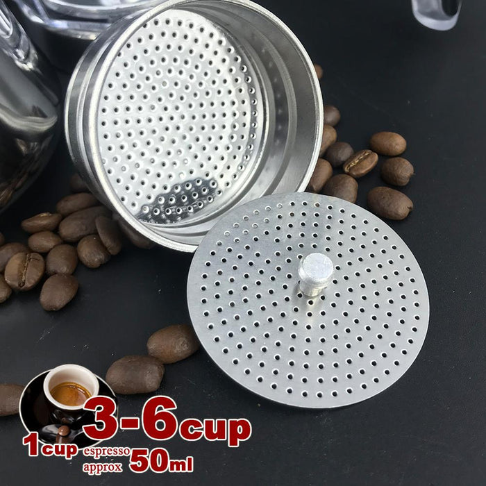 Black 3-6Cups Stainless Steel Stove Top Espresso Italian Coffee Maker BPA Free