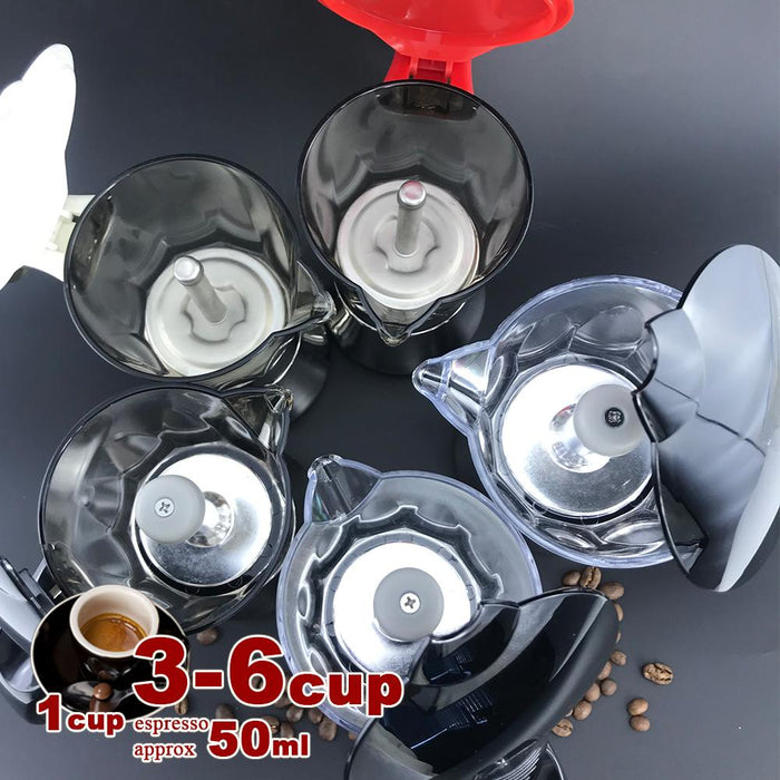 Black+Brown 3 Cups  Stainless Steel Stove Top Espresso Italian Coffee Maker BPA Free