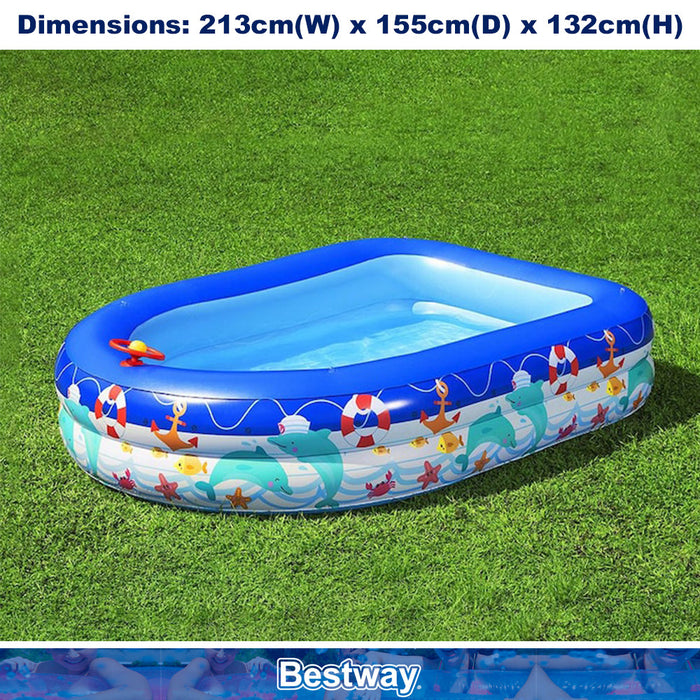 BESTWAY Inflatable Sun Shade Pool Kids With A Removable Shade Sealife