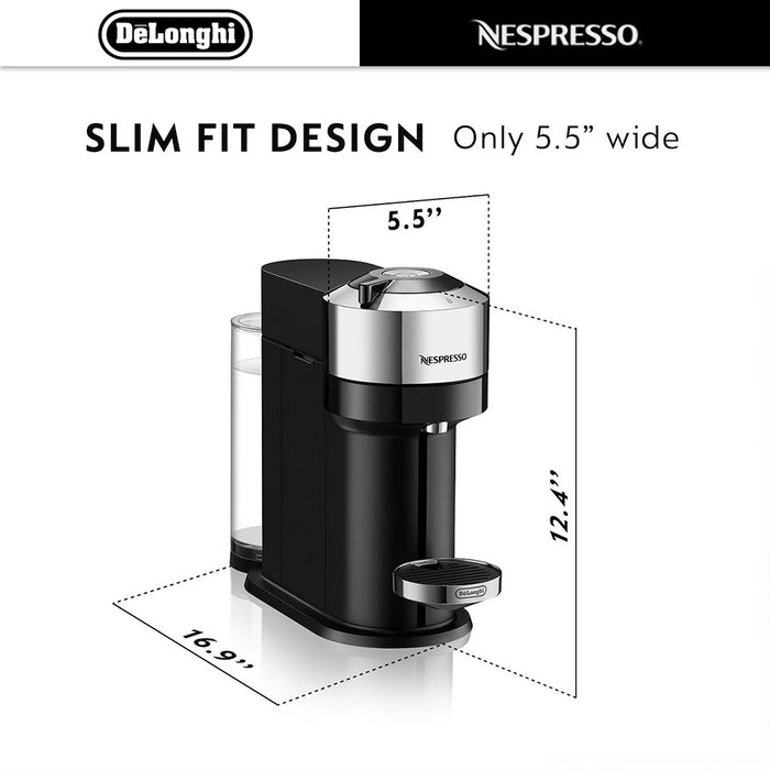 Silve Delonghi Nespresso Vertuo Coffee Machine With Aeroccino Next Deluxe