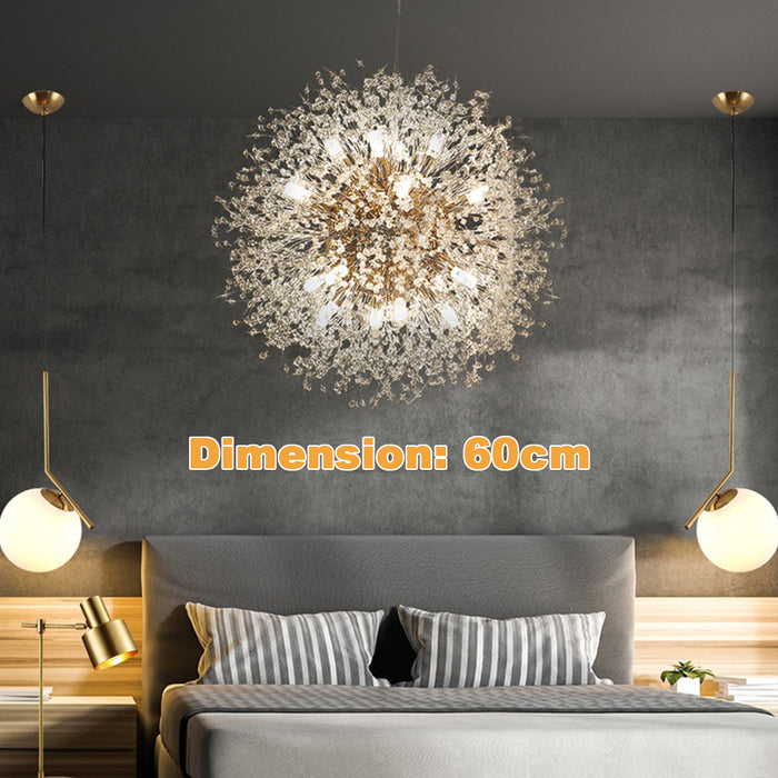 60cm Stainless Steel Frame Firefly Chandelier Dandelion Ceiling Pendant Light