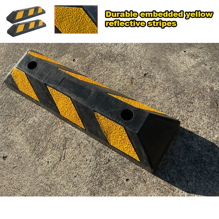 Rubber Wheel Stops Parking Guide Wheel Driveway Stopper 550mm Parking Blocks