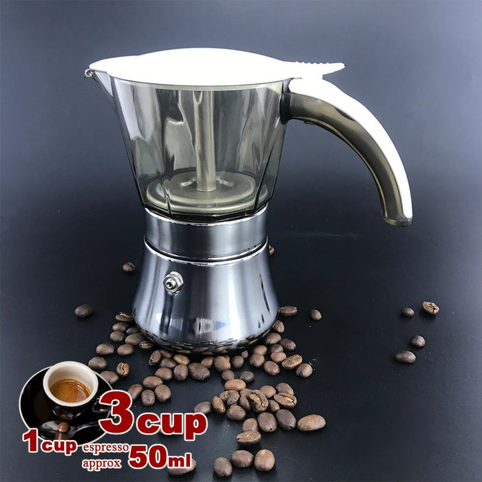 Black 3-6Cups Stainless Steel Stove Top Espresso Italian Coffee Maker BPA Free