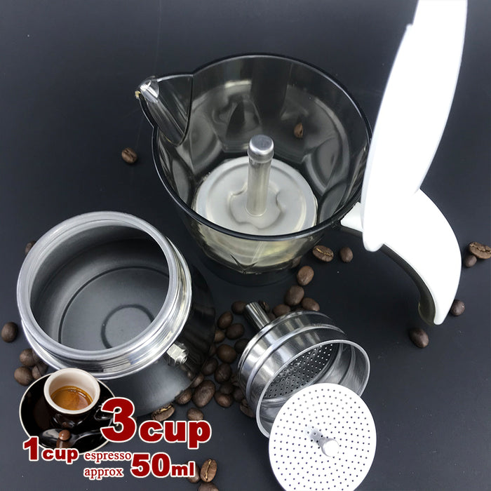 3/6Cups  Stainless Steel Stove Top Espresso Italian Coffee Maker BPA Free