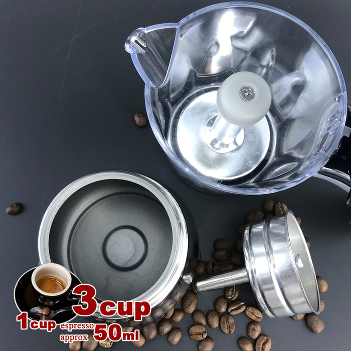 3/6Cups  Stainless Steel Stove Top Espresso Italian Coffee Maker BPA Free