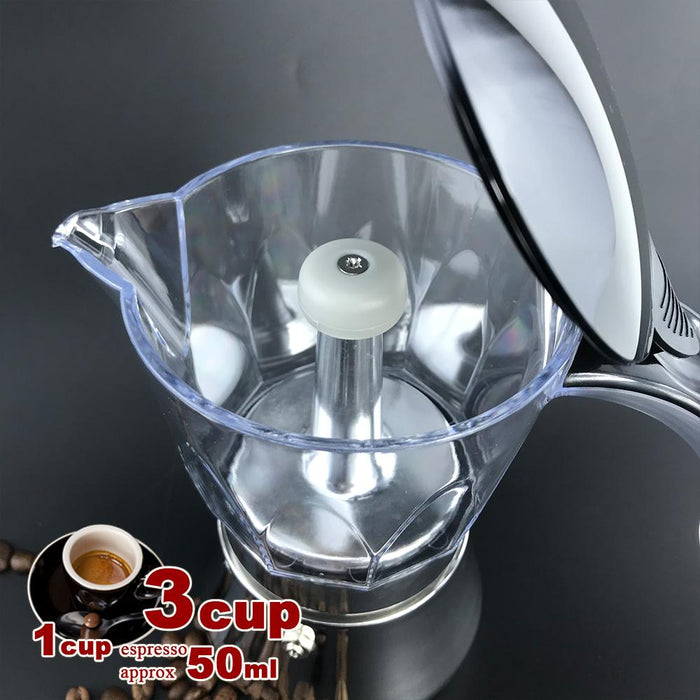 Black 3-6Cups Stainless Steel Stove Top Espresso Italian Coffee Maker BPA Free