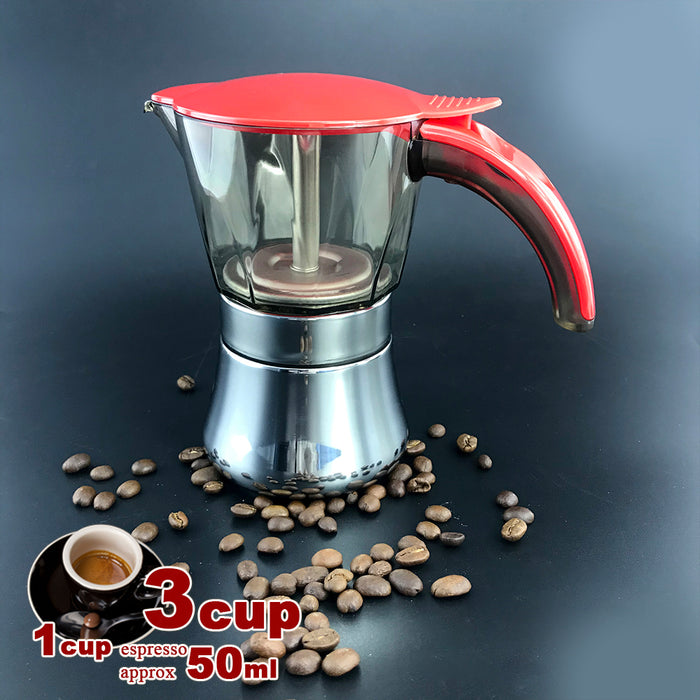 3/6Cups  Stainless Steel Stove Top Espresso Italian Coffee Maker BPA Free