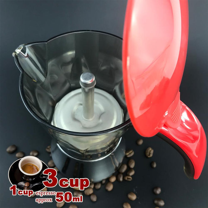 Black 3-6Cups Stainless Steel Stove Top Espresso Italian Coffee Maker BPA Free