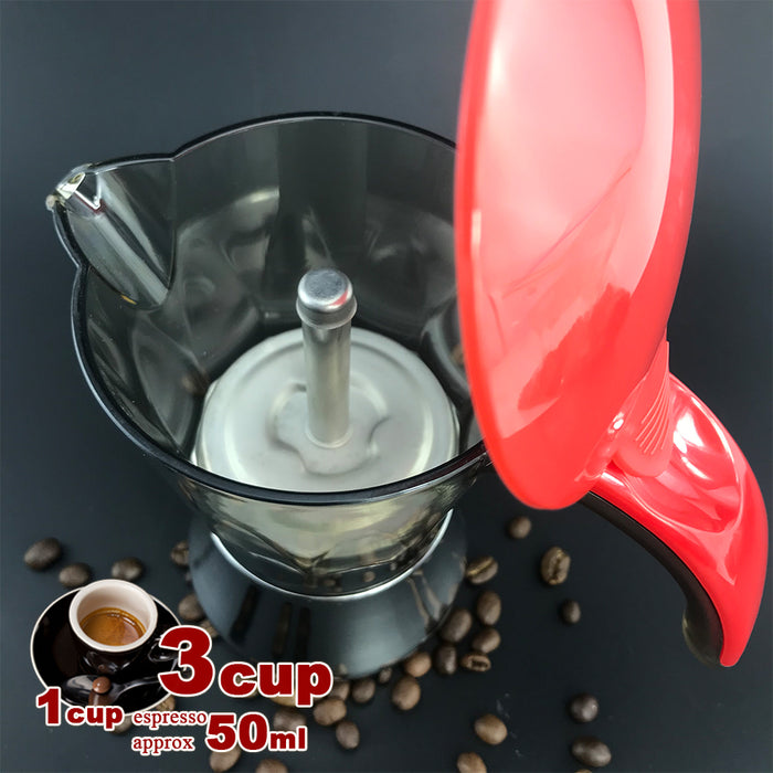 3/6Cups  Stainless Steel Stove Top Espresso Italian Coffee Maker BPA Free