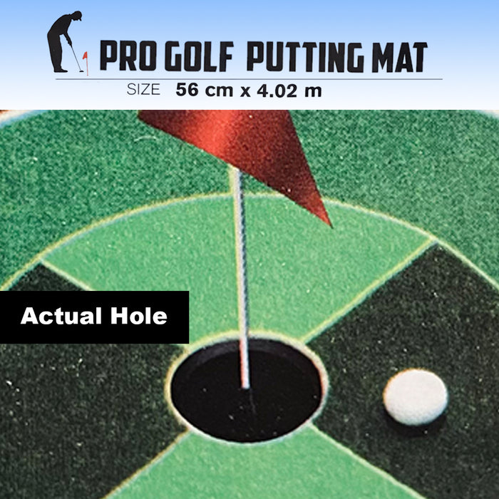 Golf Practice Putting Mat 4.02x0.56M Golf Putting Trainer Anti-Slip