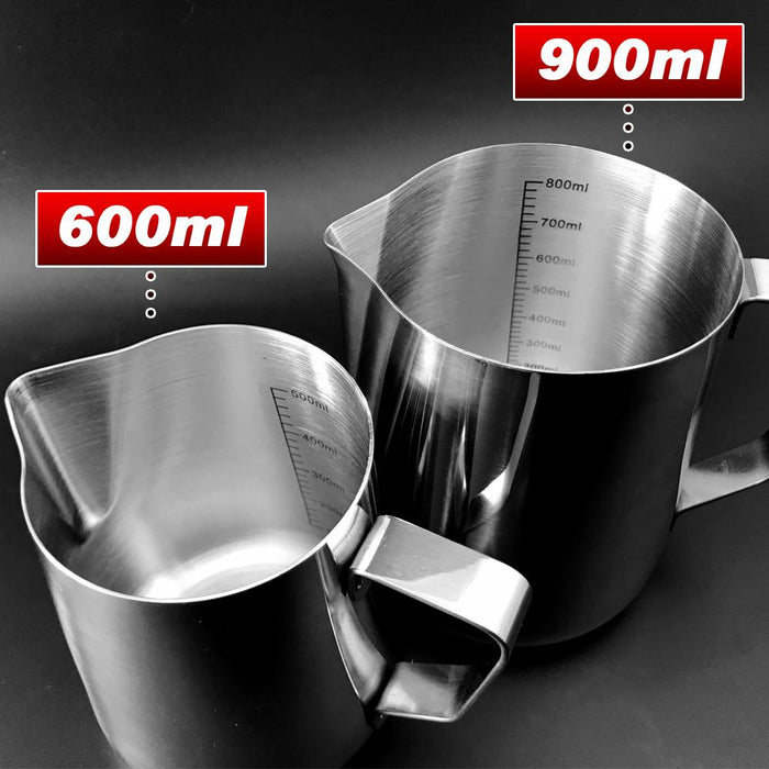 600ML Thickening Stainless Steel Coffee  Frothing Milk Tea Latte Jug With Scale