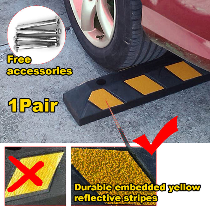 Rubber Wheel Stops Parking Guide Wheel Driveway Stopper 550mm Parking Blocks