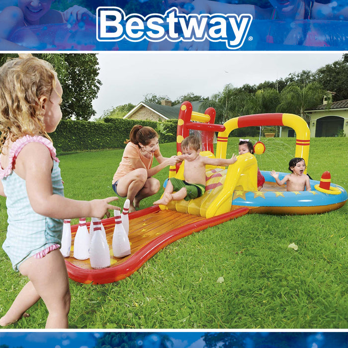 Bestway Inflatable H2OGO! Lil' Champ Play Center With Wading Pool & Slide Set