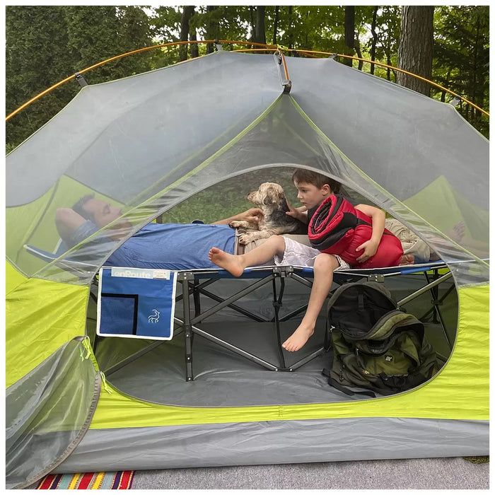 Hidden Wild XL Portable Folding Camp Bed Cot with Carry Bag Instant Open & Close