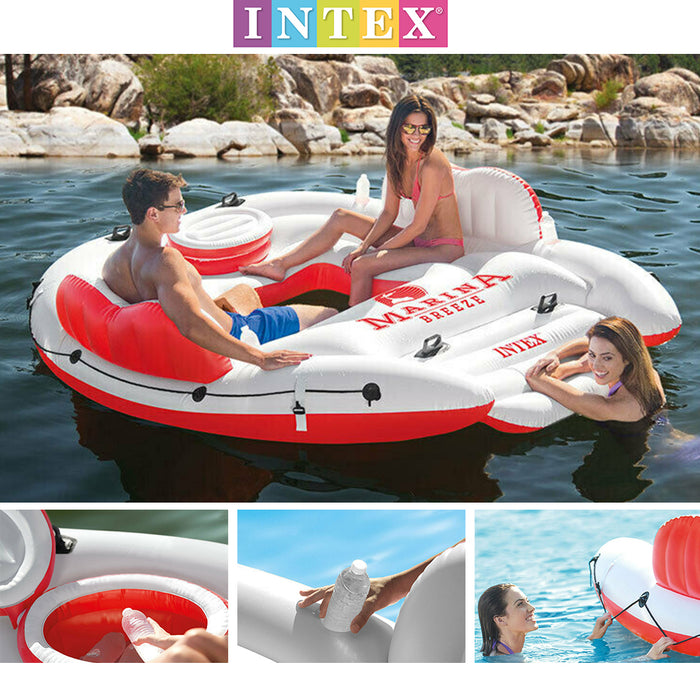 Intex Inflatable Island Float Marina Breeze Raft Ride On Water River/Pool 259cm