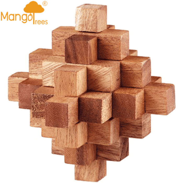 Brain Teaser Puzzles Wooden Puzzles Meteor Star Puzzle Solid Wood 3D Mango Trees