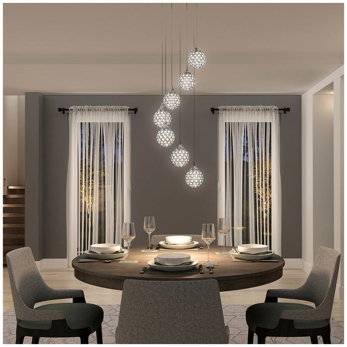 Modern Pendant Adjustable Height Artika Ceiling Light With 7 LED Pendants