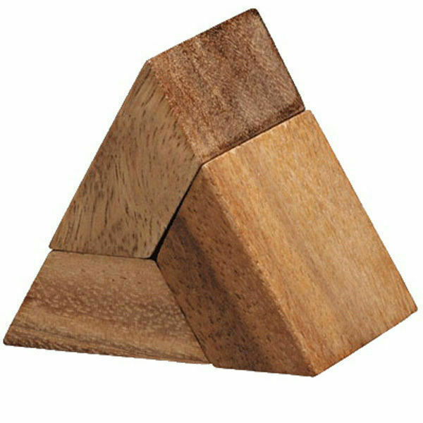 Wooden Puzzles Brain Teaser Pyramid Puzzle 3 Pcs With Base 3D Puzzles Mango Tree