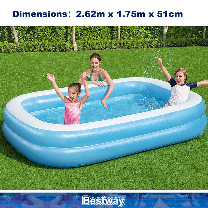 Bestway Inflatable Rectangular Swimming Garden Pool Paddling Family Kids AU STOCK