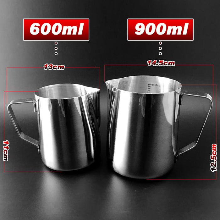 600ML Thickening Stainless Steel Coffee  Frothing Milk Tea Latte Jug With Scale
