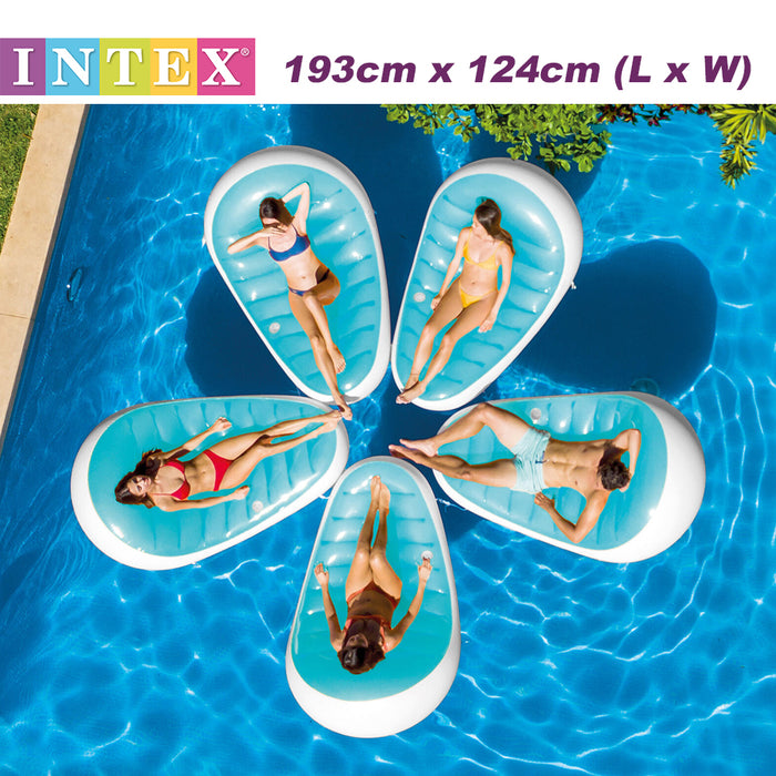 INTEX Petal Floating Lounge Chair Pool Float Lounger 1.93x1.24m With Cupholder