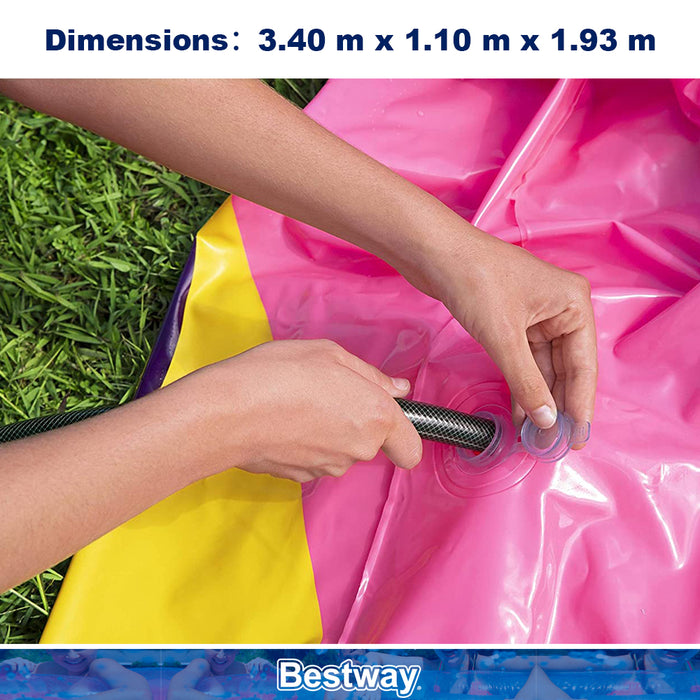 Bestway Inflatable Jumbo Pink Flamingo Sprinkler Spray Arch 3.4x1.1x1.9m