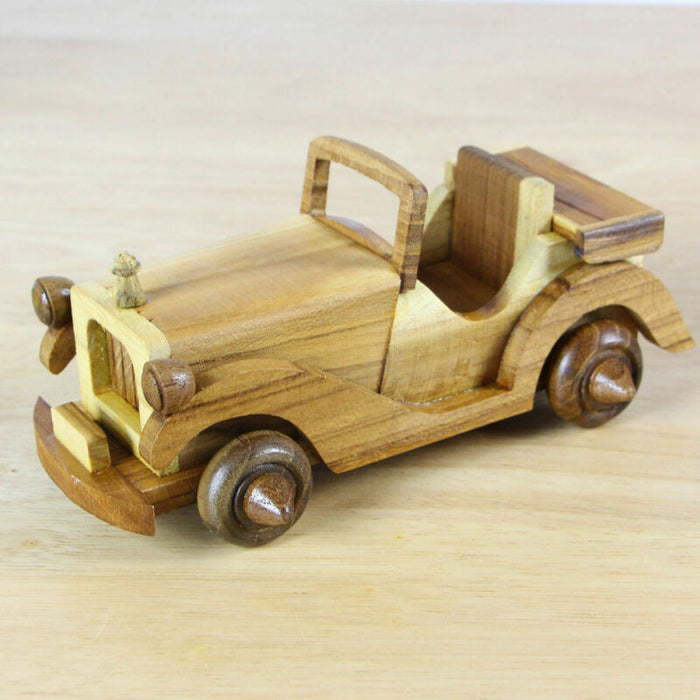 Wooden Classic Vintage Toy Car Type A Handmade In Thailand GP609