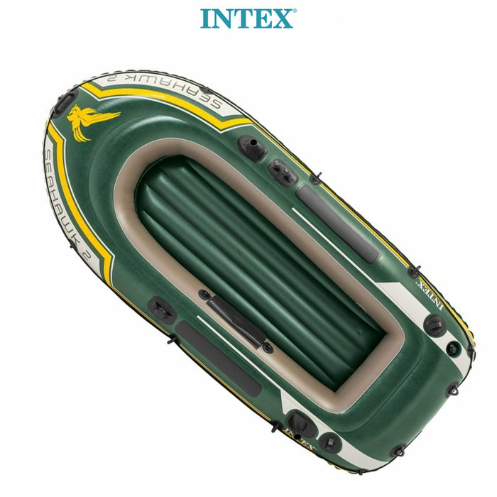 Intex 236cm Seahawk 2 Person Inflatable Floating Sports Boat 2 Oars Pump - Green