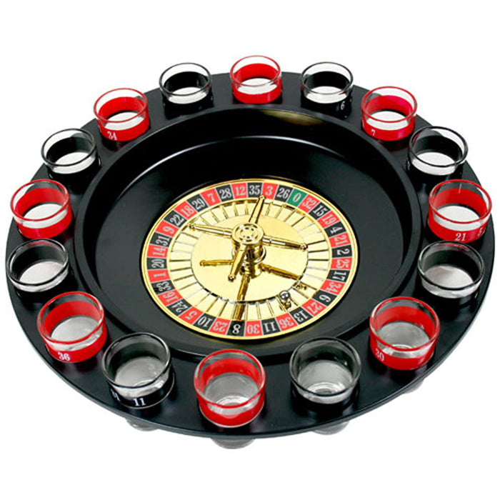 Wine Game Shot Drinking Roulette Set with Casino Spin Glass Shot Party Bar Game