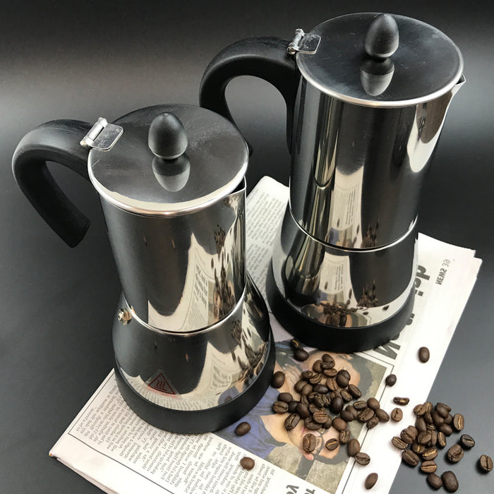 Electric Espresso Moka 4-6Cups Stainless Steel Coffee Maker Italian Classic