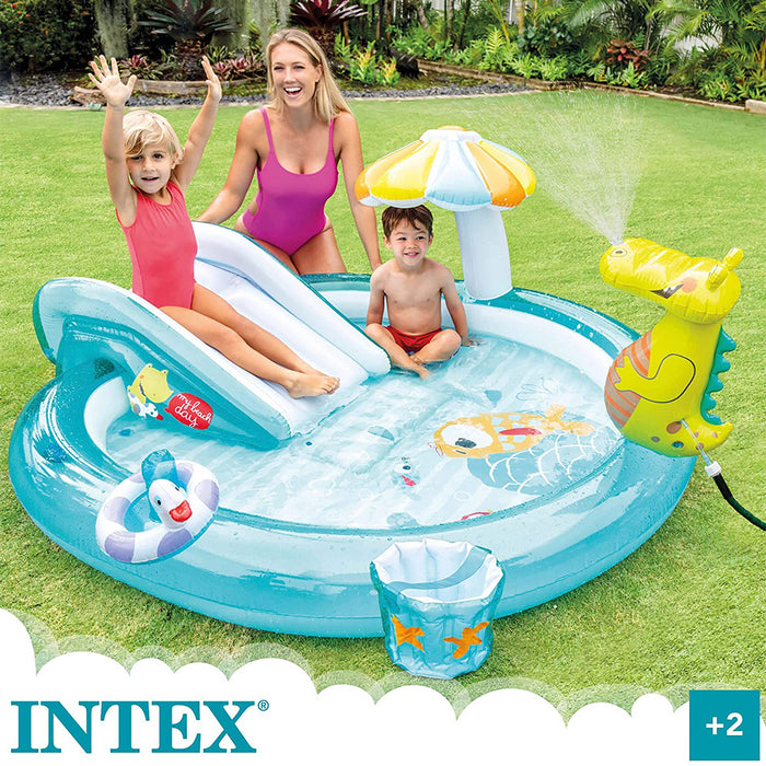 Intex Crocodile Play Center Games Aquatic Inflatable Spray Slide 57165NP AUSTOCK